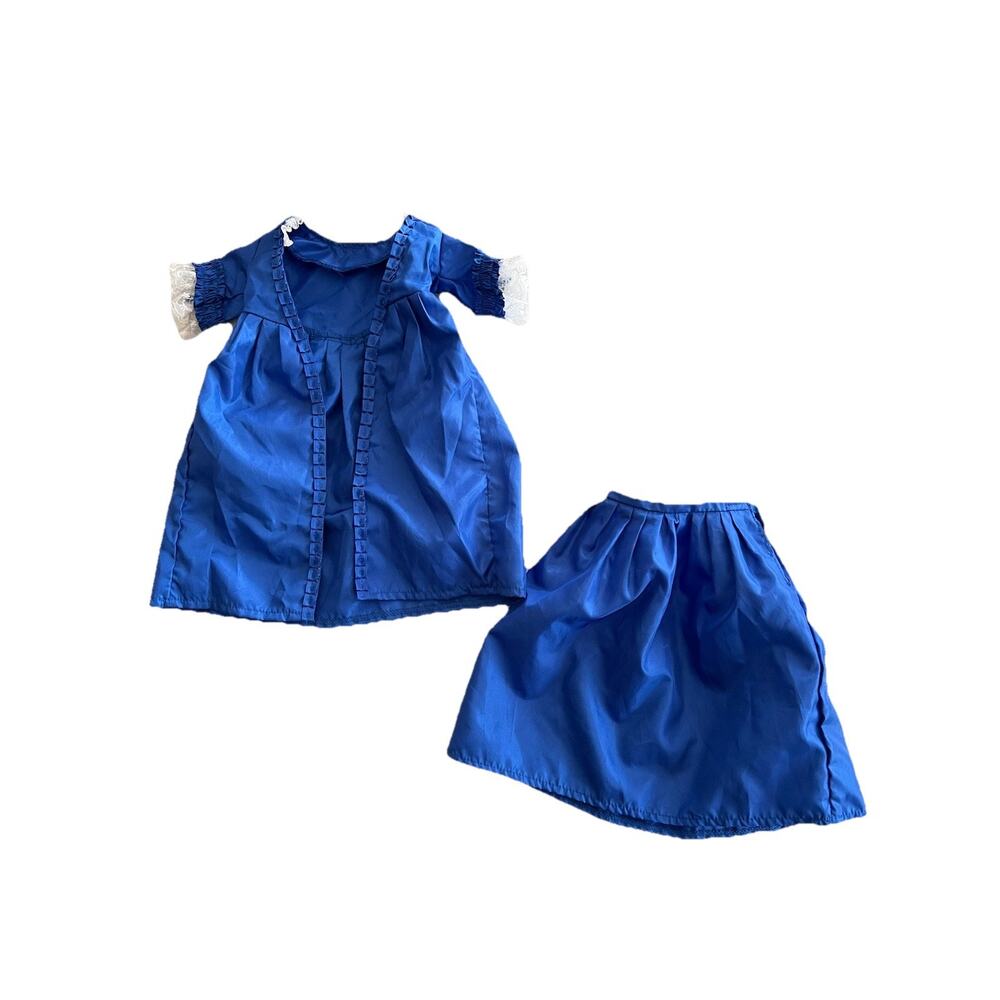 American Girl Doll Felicity Blue Holiday Christmas Dress Outfit Vintage 90s READ